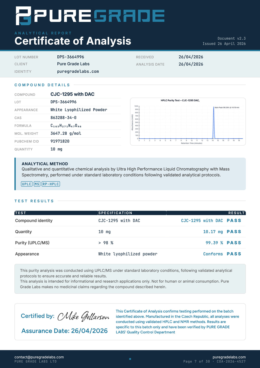 CJC-1295 +DAC: 10MG