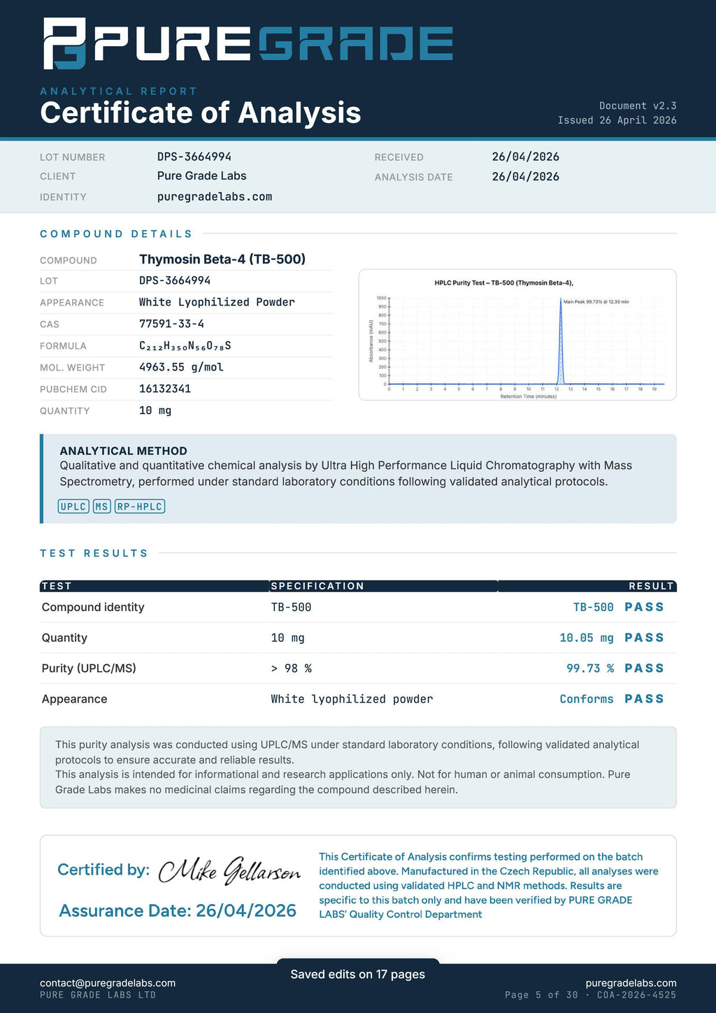 Injury Recovery Research Stack - Pure Grade Labs