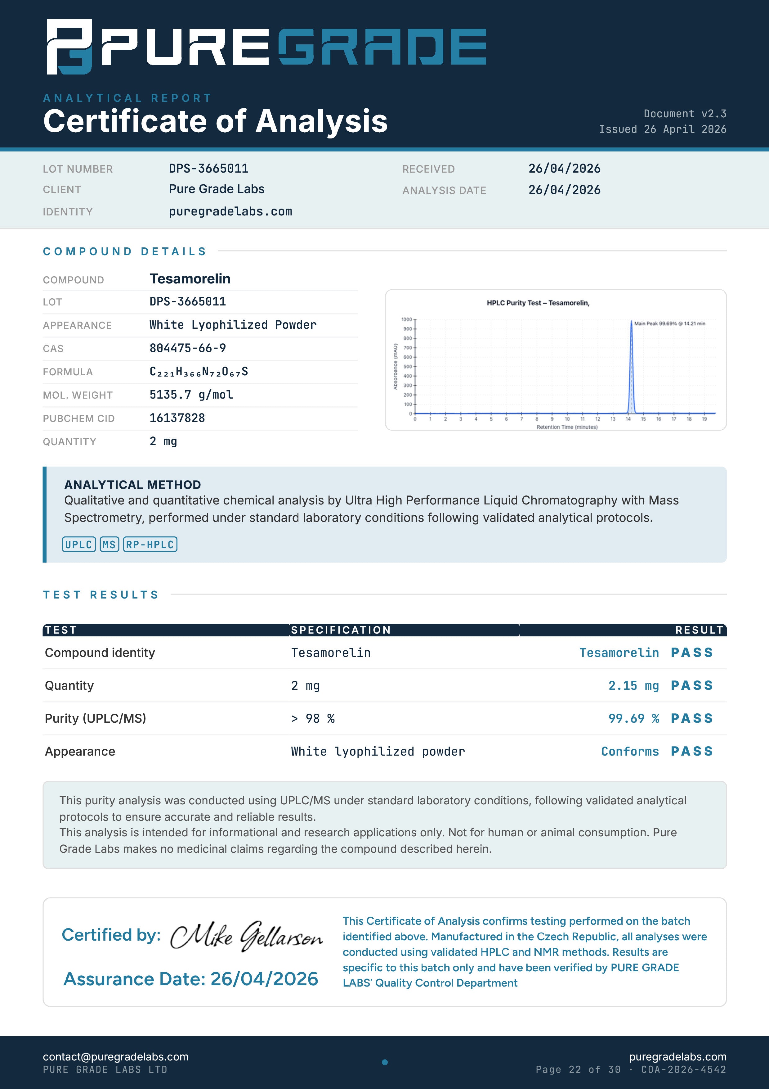 Tesamorelin: 5MG